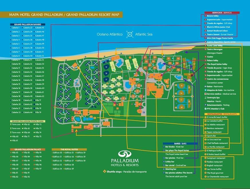 Punta Cana Map with Lines